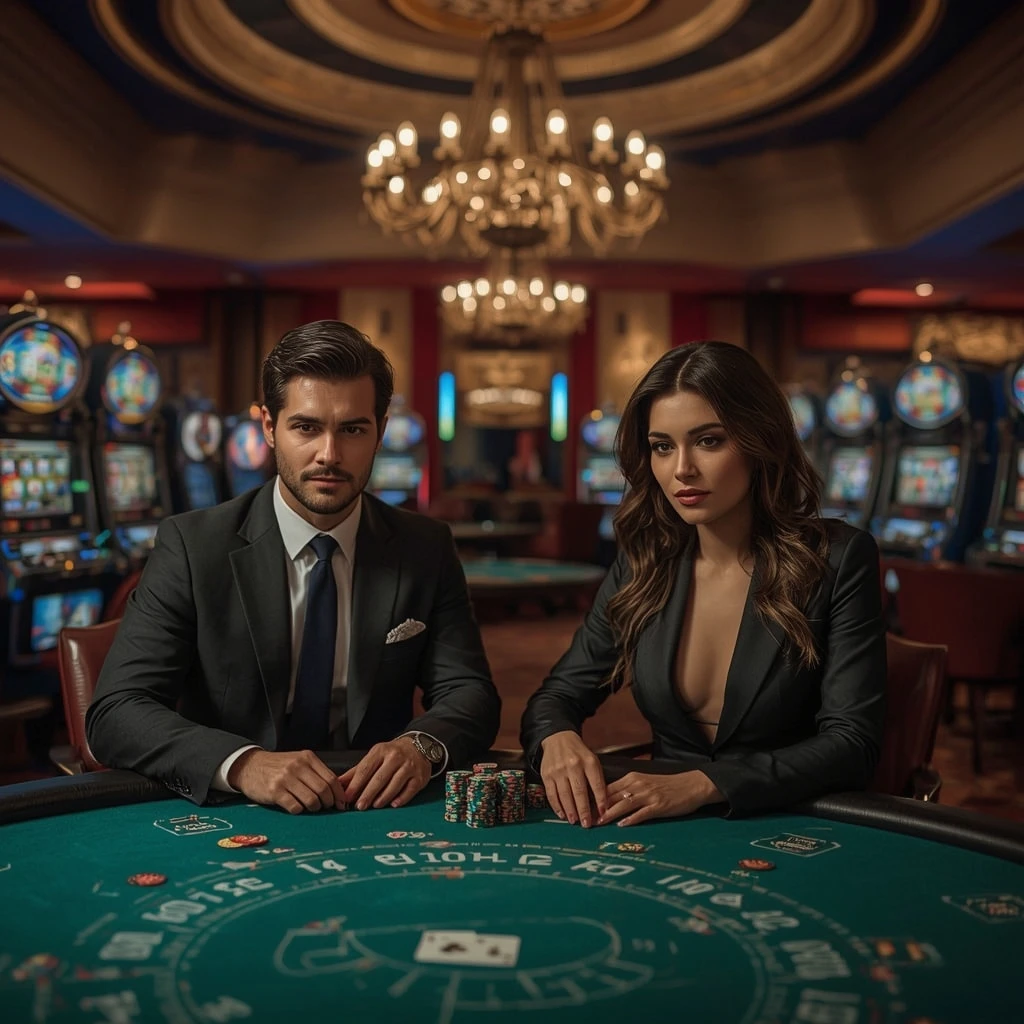 Two poker players at Betwinner Casino in India